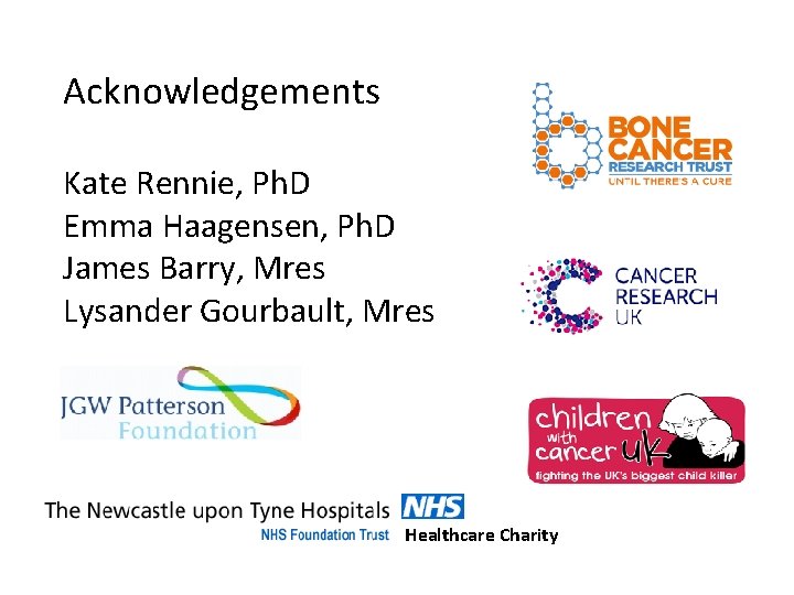 Acknowledgements Kate Rennie, Ph. D Emma Haagensen, Ph. D James Barry, Mres Lysander Gourbault,