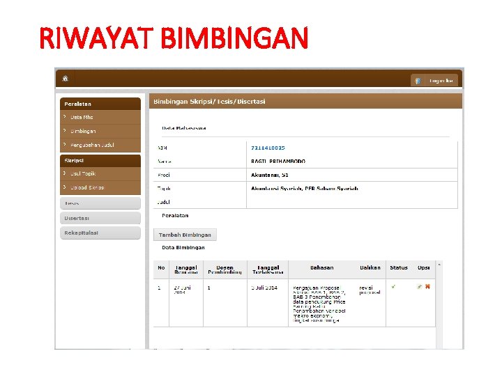 RIWAYAT BIMBINGAN 