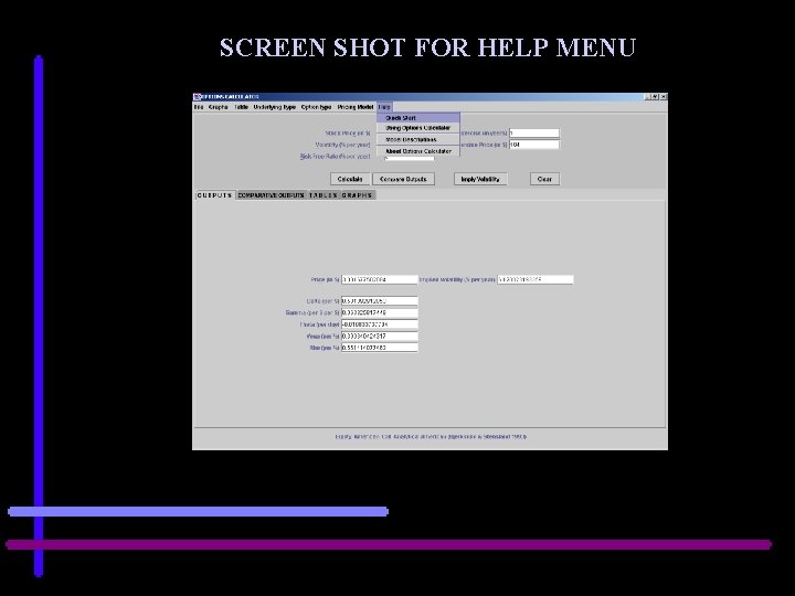 SCREEN SHOT FOR HELP MENU 