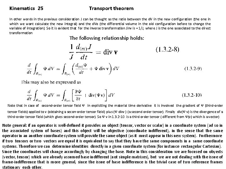 Kinematics 25 Transport theorem In other words in the previous consideration J can be