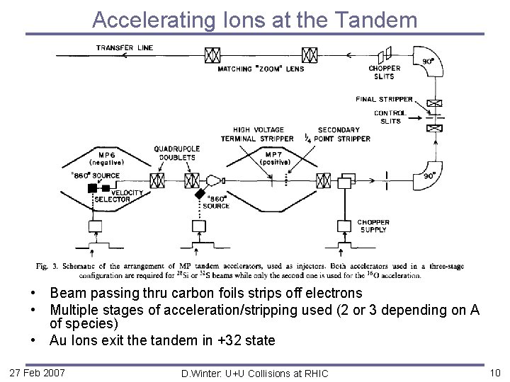 Accelerating Ions at the Tandem • Beam passing thru carbon foils strips off electrons