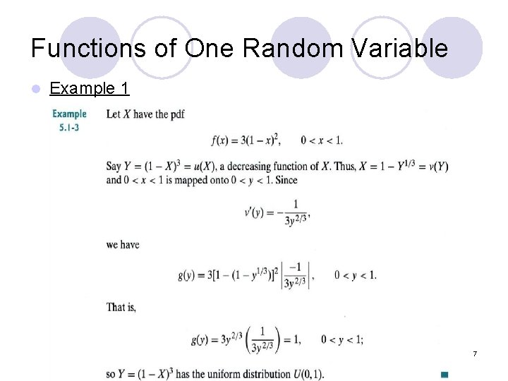 Functions of One Random Variable l Example 1 7 