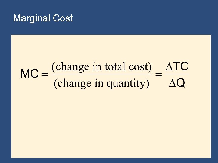 Marginal Cost 