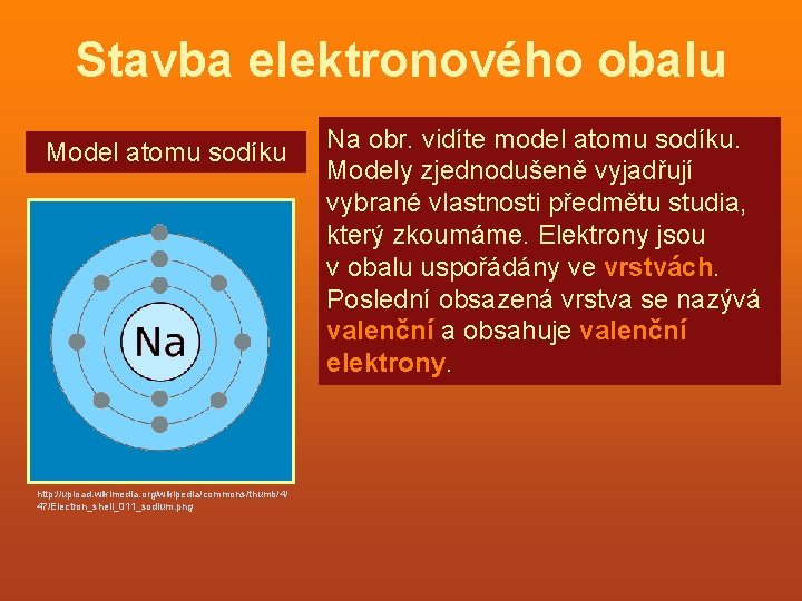 Stavba elektronového obalu Model atomu sodíku http: //upload. wikimedia. org/wikipedia/commons/thumb/4/ 47/Electron_shell_011_sodium. png Na obr. Stavba elektronového obalu Model atomu sodíku http: //upload. wikimedia. org/wikipedia/commons/thumb/4/ 47/Electron_shell_011_sodium. png Na obr.