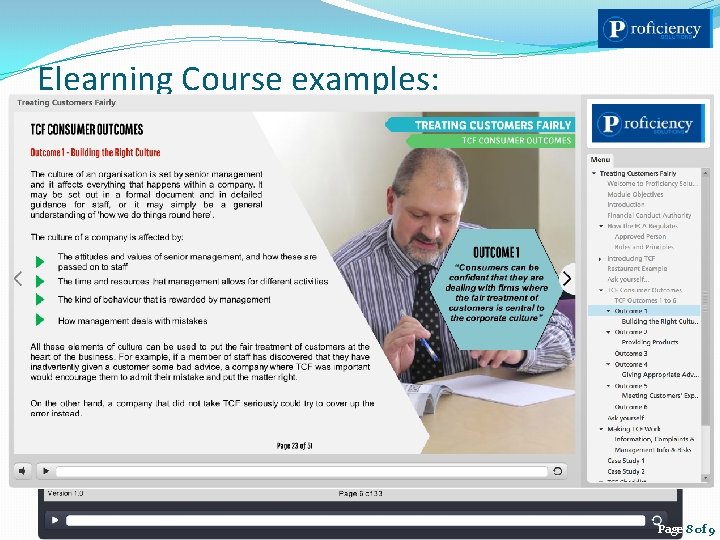Elearning Course examples: Page 8 0 f 9 