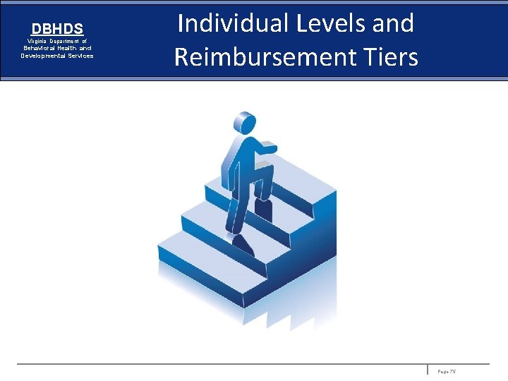 DBHDS Virginia Department of Behavioral Health and Developmental Services Individual Levels and Reimbursement Tiers