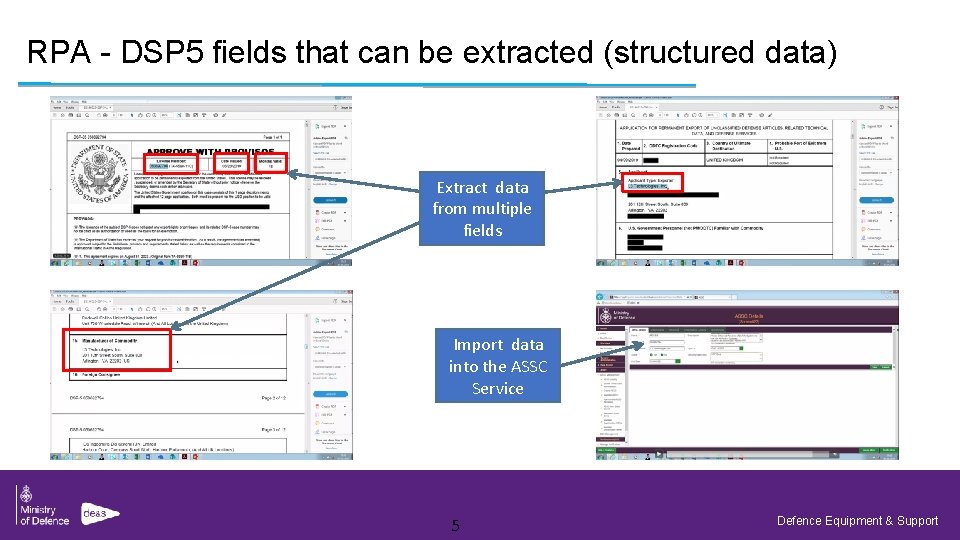 RPA - DSP 5 fields that can be extracted (structured data) Extract data from