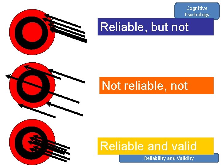 Cognitive Psychology Reliable, but not valid Not reliable, not valid Reliable and valid Reliability