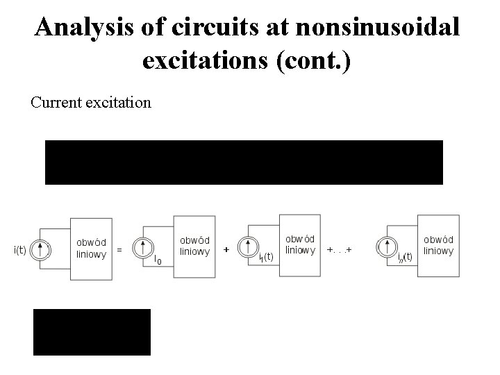 Analysis of circuits at nonsinusoidal excitations (cont. ) Current excitation 