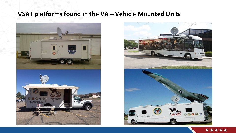 VSAT platforms found in the VA – Vehicle Mounted Units 