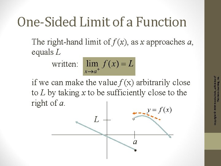 One-Sided Limit of a Function if we can make the value f (x) arbitrarily