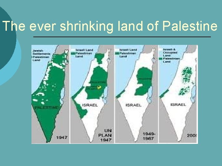The ever shrinking land of Palestine 