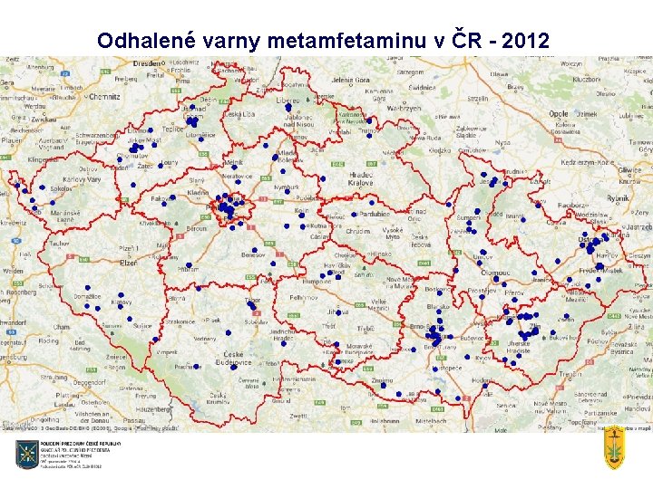 Odhalené varny metamfetaminu v ČR - 2012 