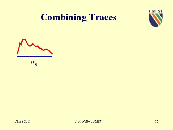 Combining Traces tr 0 CHES 2001 C. D. Walter, UMIST 16 