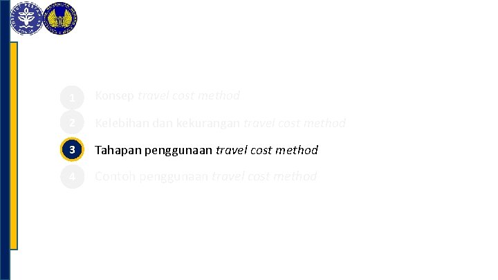 1 Konsep travel cost method 2 Kelebihan dan kekurangan travel cost method 3 Tahapan