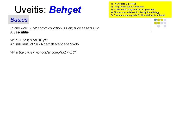 Uveitis: Behçet Basics In one word, what sort of condition is Behçet disease (BD)?