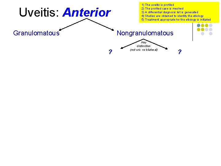 Uveitis: Anterior Granulomatous 1) The uveitis is profiled 2) The profiled case is meshed