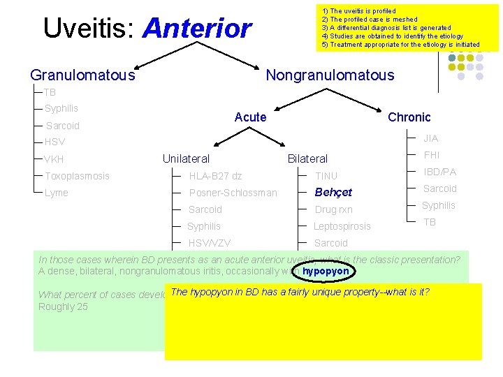 1) The uveitis is profiled 2) The profiled case is meshed 3) A differential