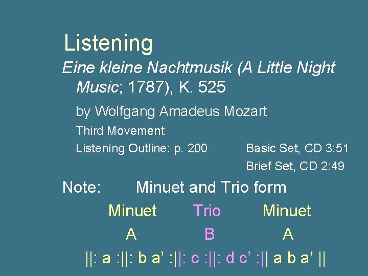 Listening Eine kleine Nachtmusik (A Little Night Music; 1787), K. 525 by Wolfgang Amadeus