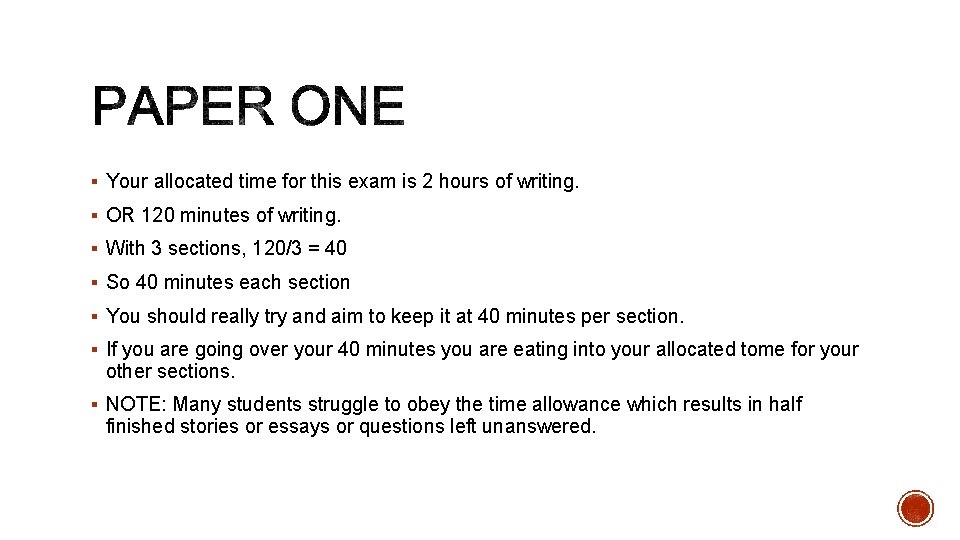 § Your allocated time for this exam is 2 hours of writing. § OR