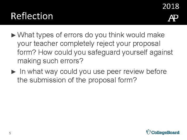 Reflection 2018 ► What types of errors do you think would make your teacher