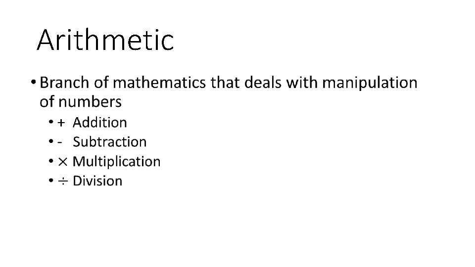 Arithmetic • 