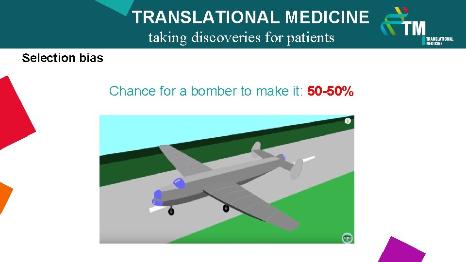 TRANSLATIONAL MEDICINE Selection bias taking discoveries for patients benefits Chance for a bomber to