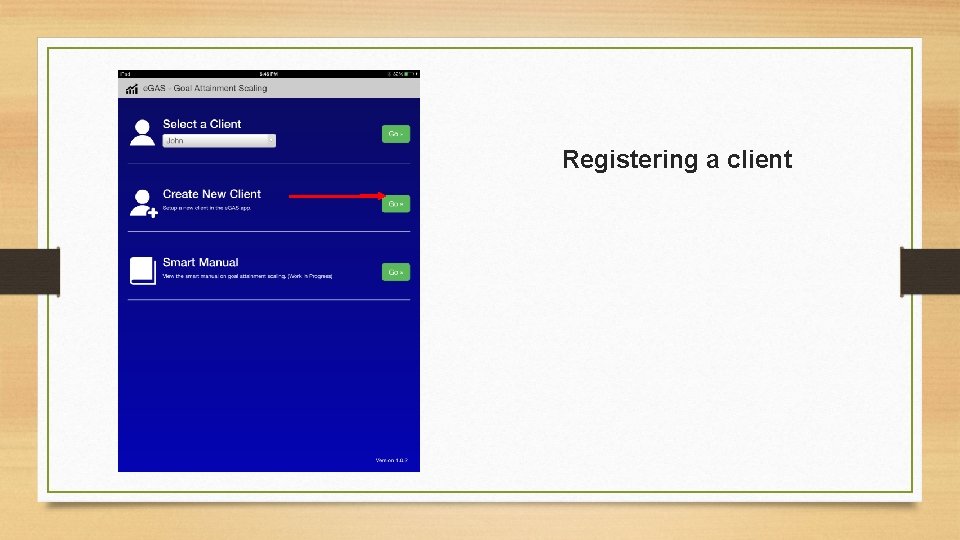 Registering a client 