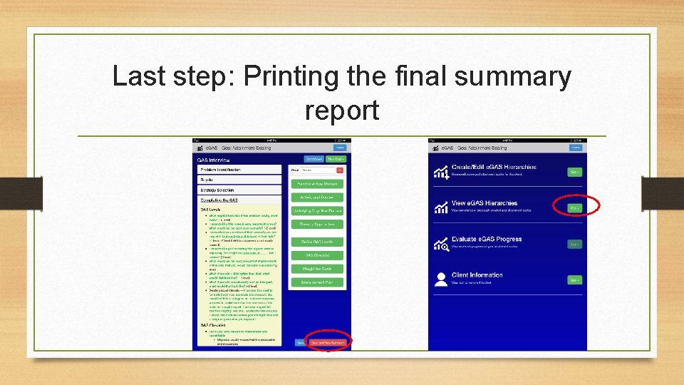 Last step: Printing the final summary report 