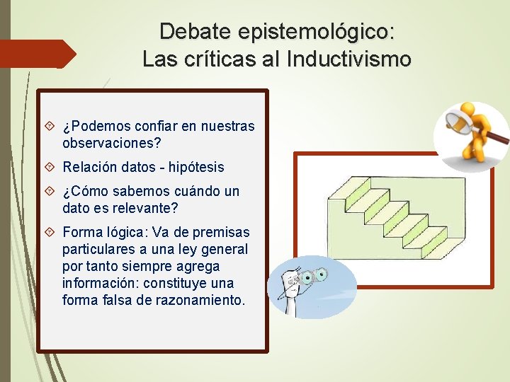 Debate epistemológico: Las críticas al Inductivismo ¿Podemos confiar en nuestras observaciones? Relación datos - Debate epistemológico: Las críticas al Inductivismo ¿Podemos confiar en nuestras observaciones? Relación datos -