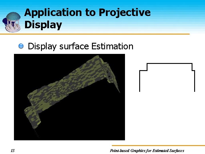 Application to Projective Display surface Estimation 15 Point-based Graphics for Estimated Surfaces 