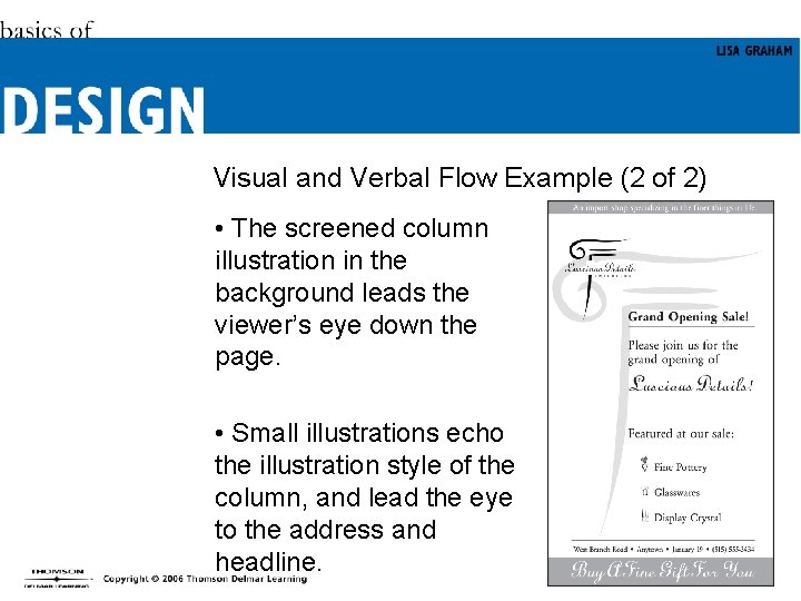 Visual and Verbal Flow Example (2 of 2) • The screened column illustration in