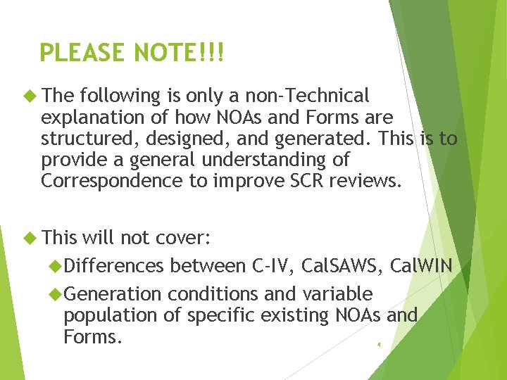 PLEASE NOTE!!! The following is only a non-Technical explanation of how NOAs and Forms