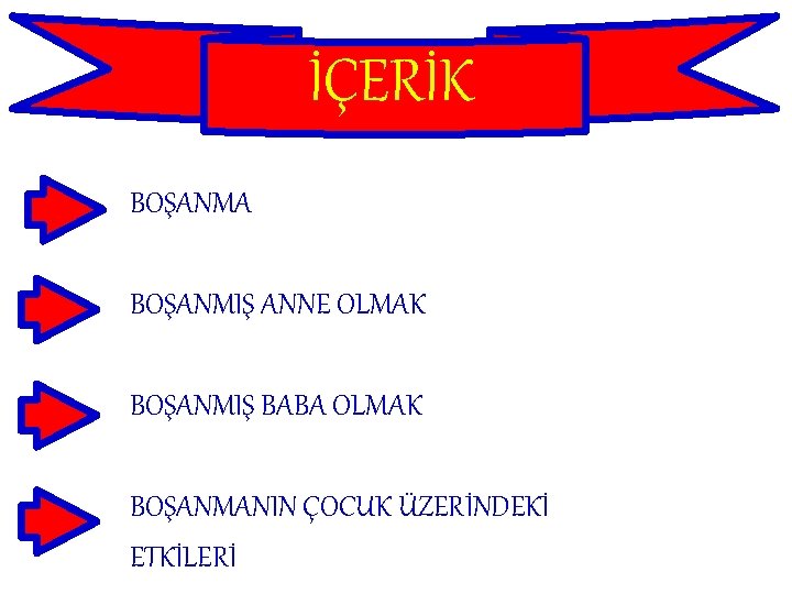 İÇERİK BOŞANMA BOŞANMIŞ ANNE OLMAK BOŞANMIŞ BABA OLMAK BOŞANMANIN ÇOCUK ÜZERİNDEKİ ETKİLERİ 