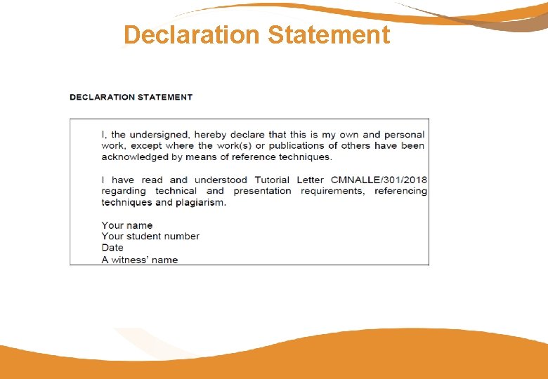 Declaration Statement 