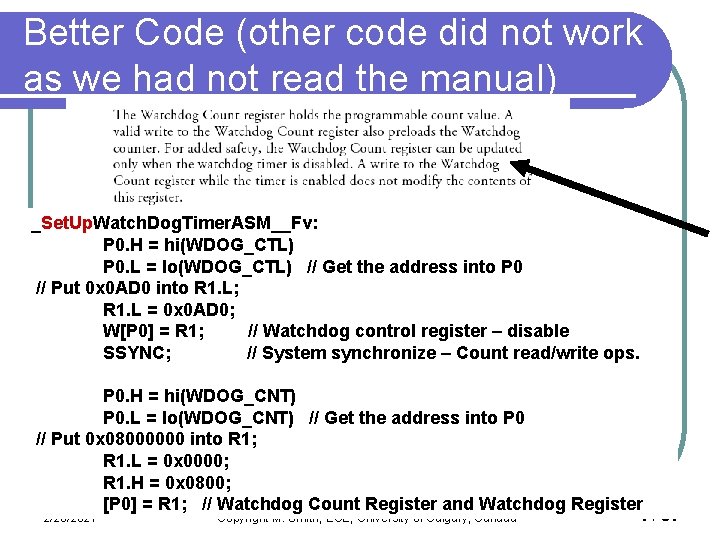 Better Code (other code did not work as we had not read the manual)