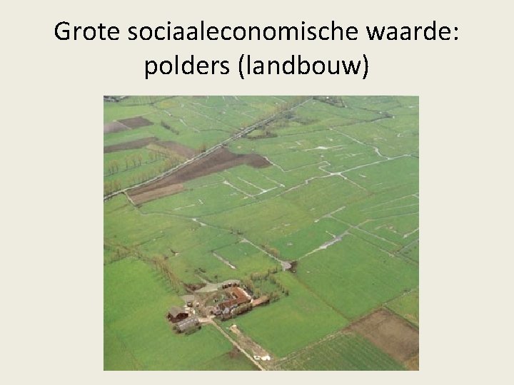 Grote sociaaleconomische waarde: polders (landbouw) 