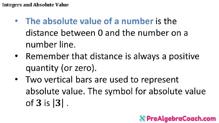 Integers and Absolute Value 