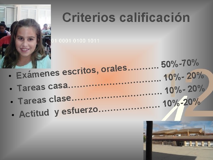 Criterios calificación % 0 7 % 0 5. . … … … s e