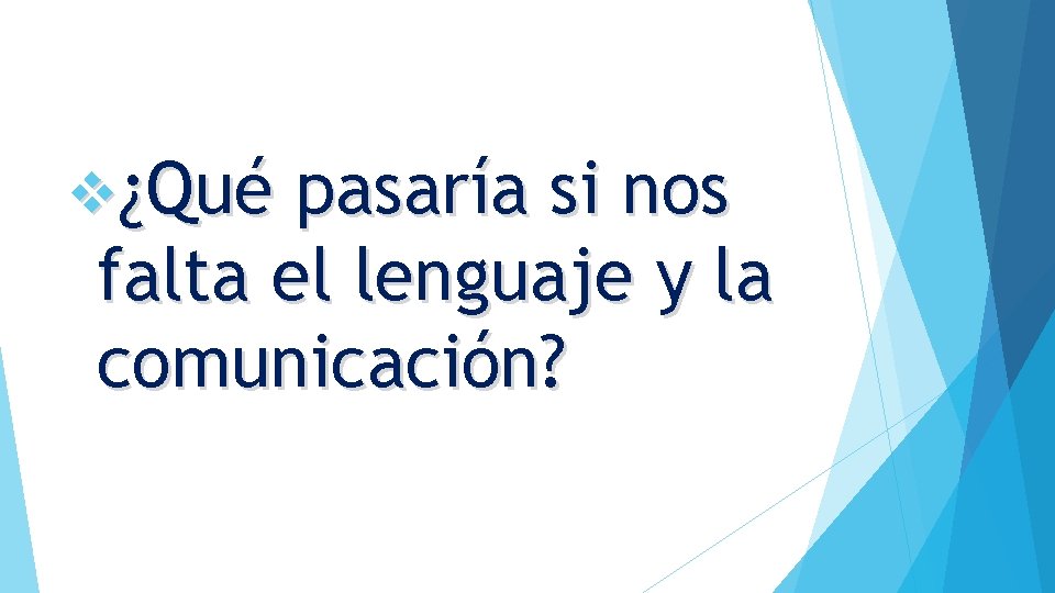 v¿Qué pasaría si nos falta el lenguaje y la comunicación? 