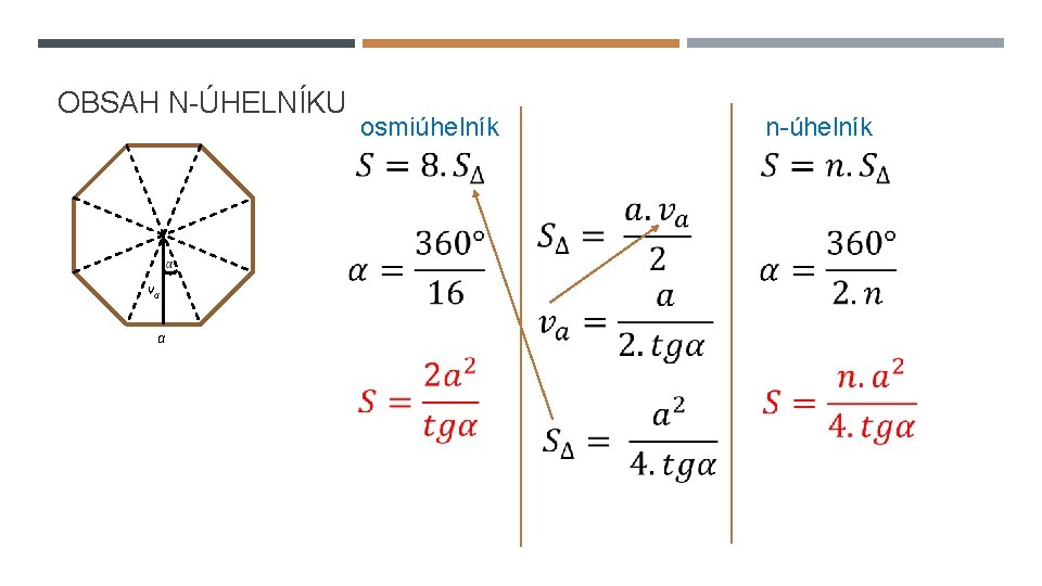 OBSAH N-ÚHELNÍKU osmiúhelník n-úhelník va 