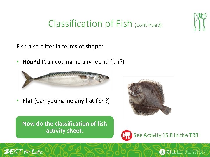 Classification of Fish (continued) Fish also differ in terms of shape: • Round (Can