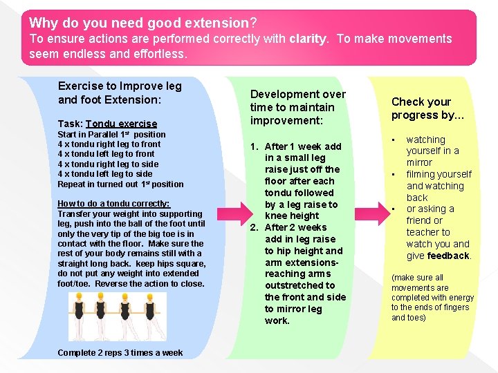 Why do you need good extension? To ensure actions are performed correctly with clarity.