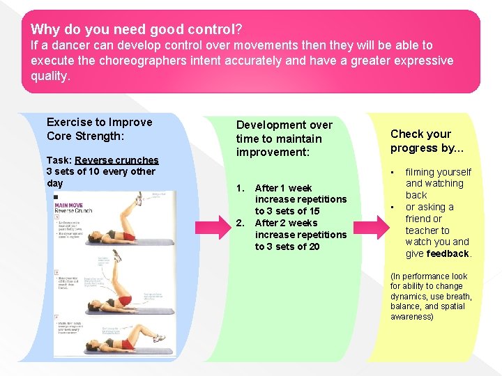 Why do you need good control? If a dancer can develop control over movements