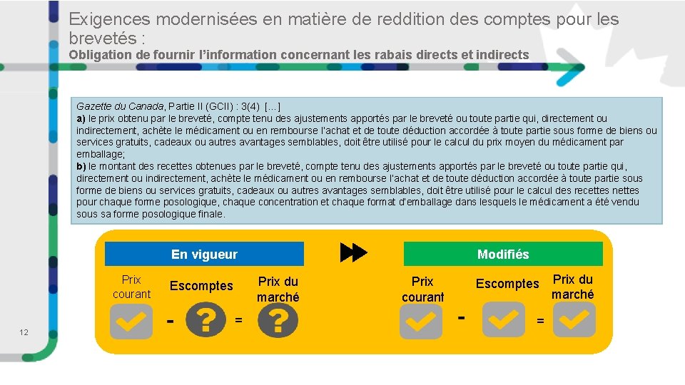 Exigences modernisées en matière de reddition des comptes pour les brevetés : Obligation de