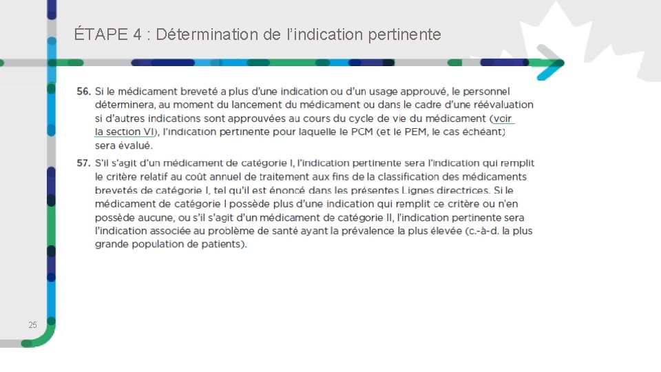 ÉTAPE 4 : Détermination de l’indication pertinente 25 