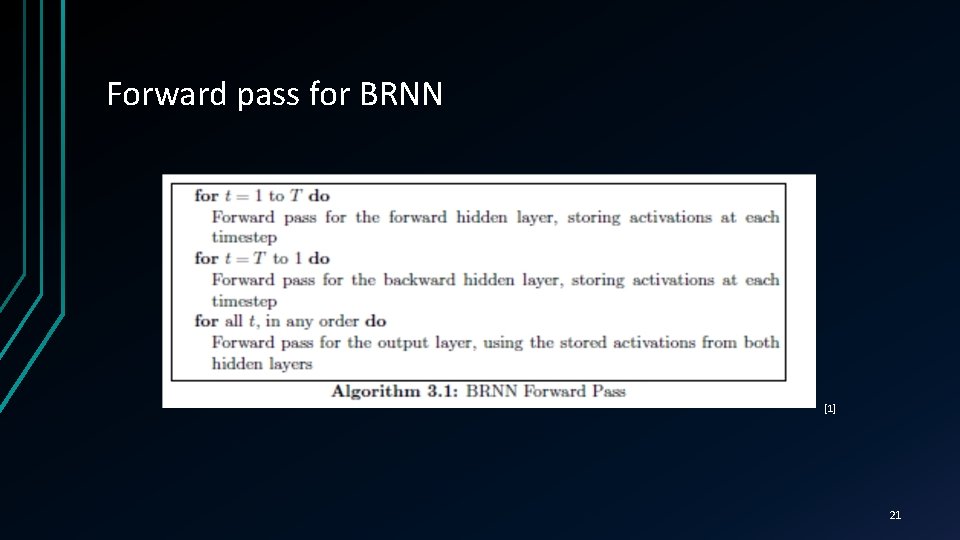 Forward pass for BRNN [1] 21 