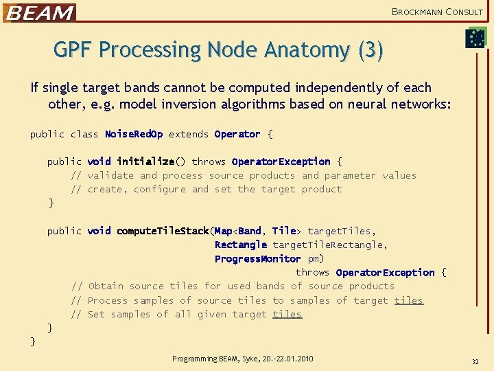 BROCKMANN CONSULT GPF Processing Node Anatomy (3) If single target bands cannot be computed