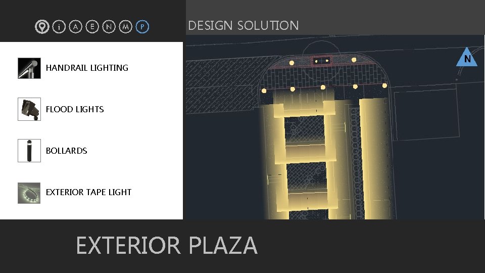 DESIGN SOLUTION § HANDRAIL LIGHTING § FLOOD LIGHTS § BOLLARDS § EXTERIOR TAPE LIGHT