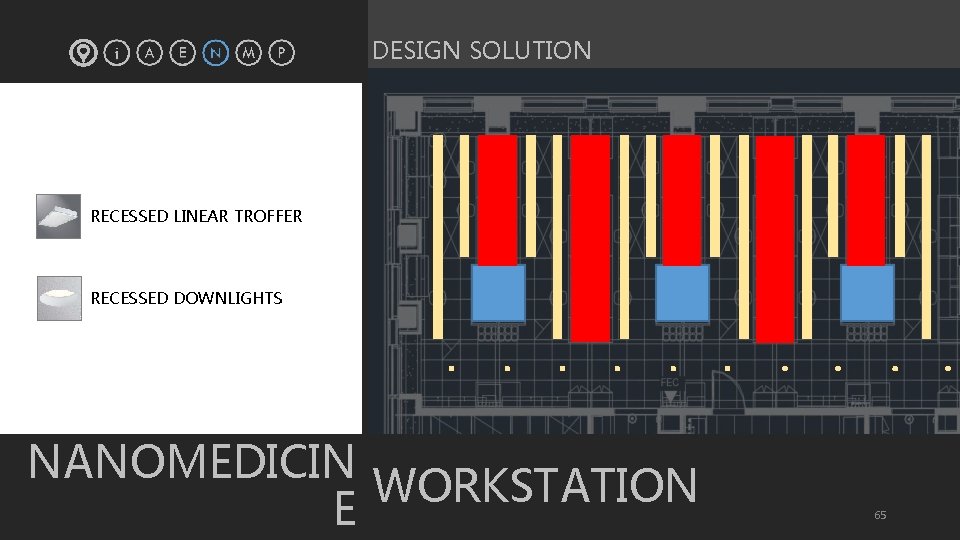 DESIGN SOLUTION § RECESSED LINEAR TROFFER § RECESSED DOWNLIGHTS NANOMEDICIN WORKSTATION E 65 